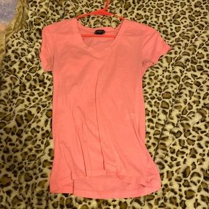 Hot pink v-neck shirt